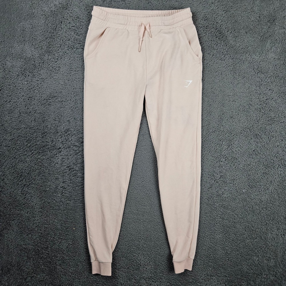 Gymshark Womens Medium Peach Pink Joggers Sweatpants B1A3R Viscose Blend Relaxed